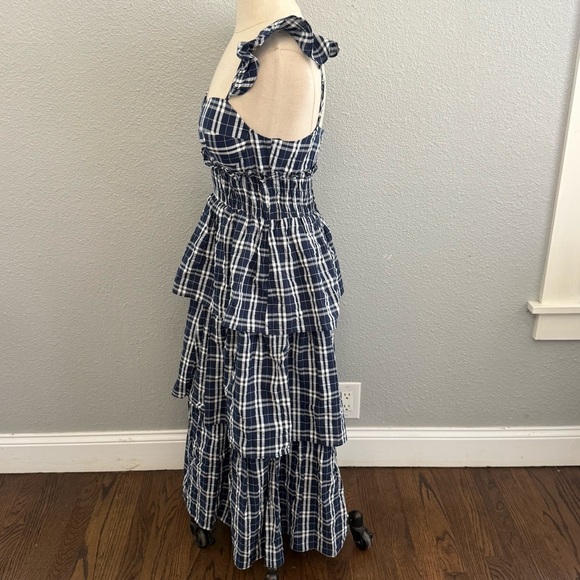 Mable Tiered Midi Dress Ruffle Sleeve Size Small EUC - Picture 4 of 9